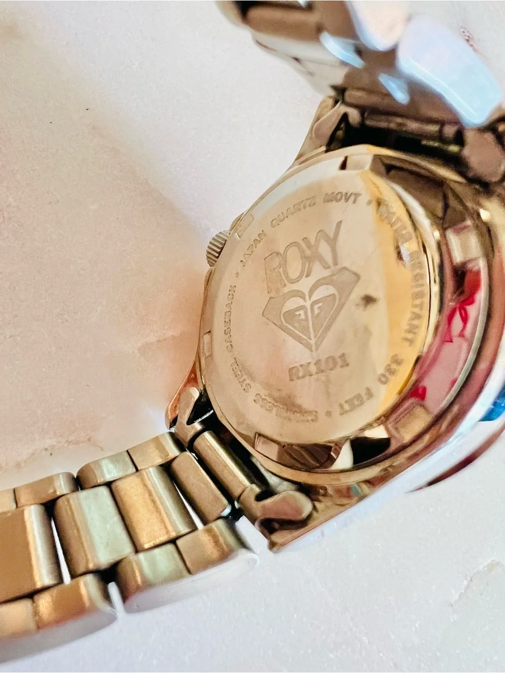 Roxy Vintage Women's Stainless Steel Crystal Bezel Watch - Black Dial Date RX101